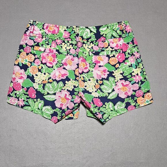 Lilly Pulitzer Callahan Shorts Size 00 Getaway Garden Floral Preppy Casual Chino - Picture 2 of 10